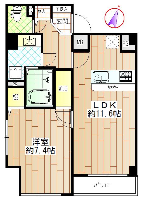 メインステージ日本橋人形町(1LDK/10階)の間取り写真