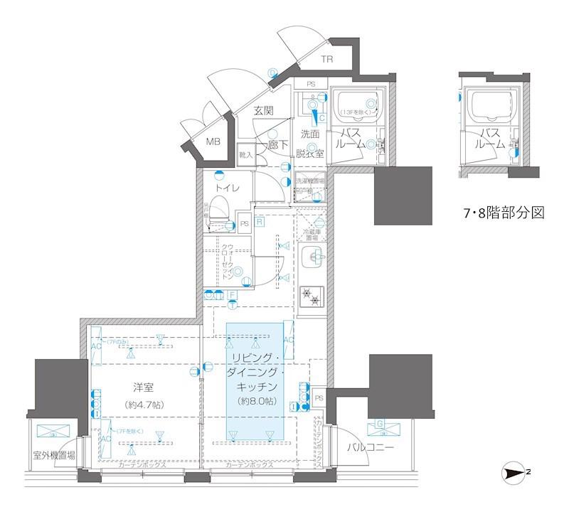 ZOOM信濃町(1LDK/10階)の間取り写真