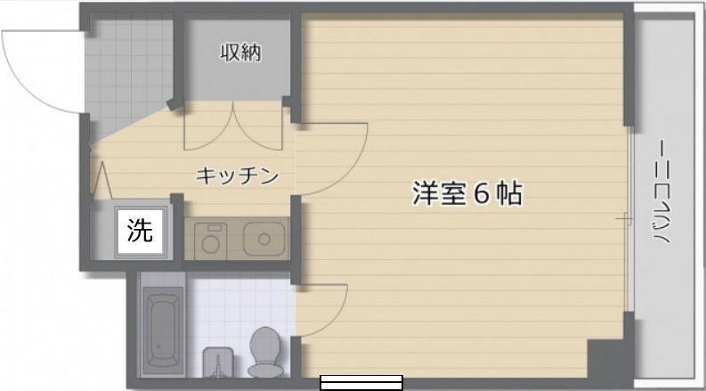 COURT YARD(1K/3階)の間取り写真