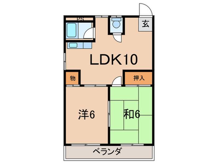 シンボリハイツ(2LDK/1階)の間取り写真