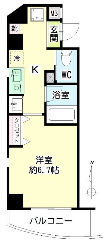 第131新井ビル(1K/8階)の間取り写真