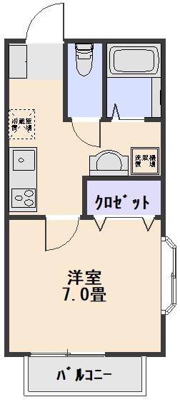 ファーストK(1K/1階)の間取り写真