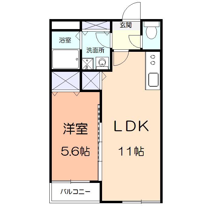 コロル・スピーネEDO3号棟(1LDK/2階)の間取り写真
