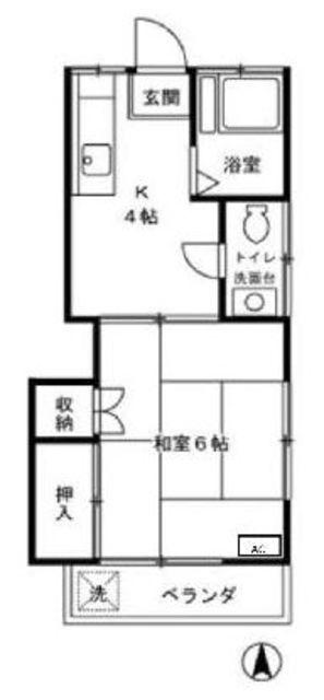メゾン安(1K/2階)の間取り写真