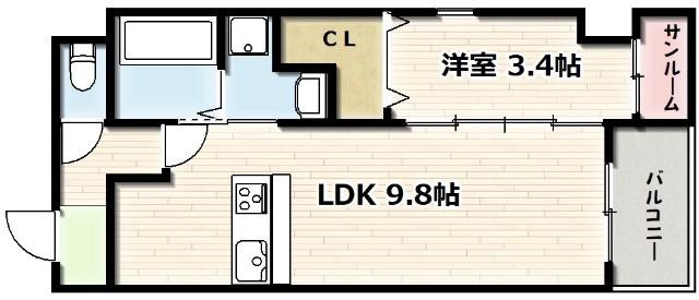 REGALO FUTURO(1LDK/2階)の間取り写真