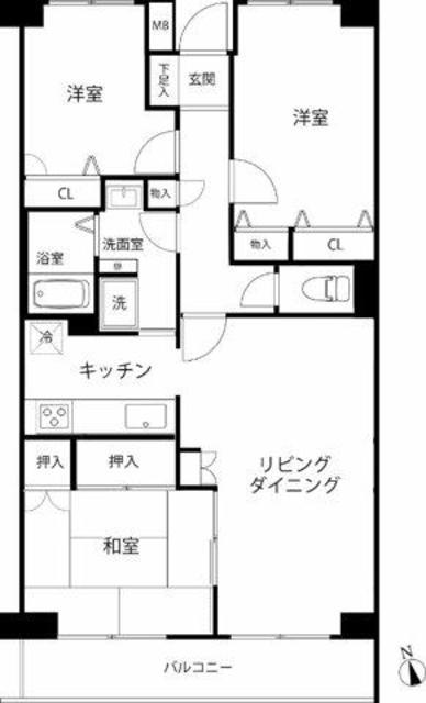T′S GARDEN横浜岸根公園(3LDK/2階)の間取り写真