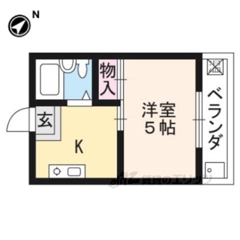二軒茶屋マンション(1K/3階)の間取り写真