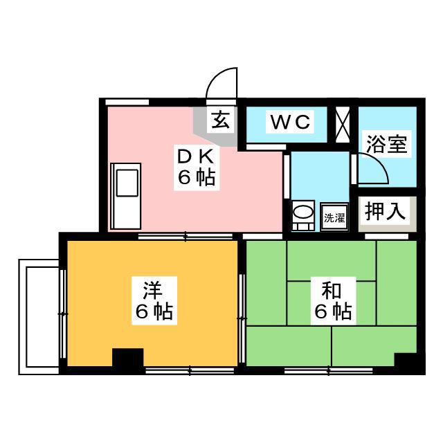青葉台アベニュー(2DK/2階)の間取り写真