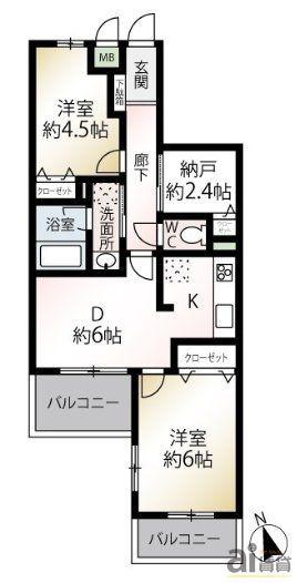 ベルポート志木(2SDK/3階)の間取り写真