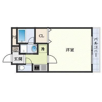 ピアグロリア奥田(1K/4階)の間取り写真