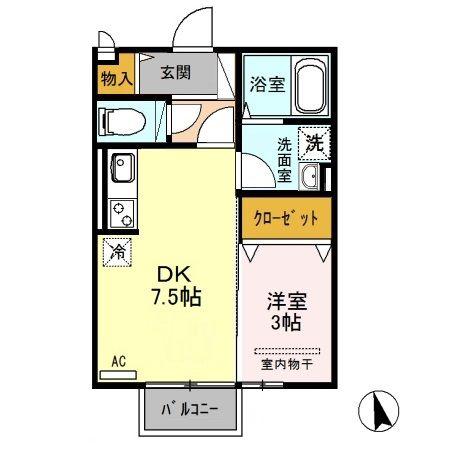 ラベイユ(1DK/2階)の間取り写真