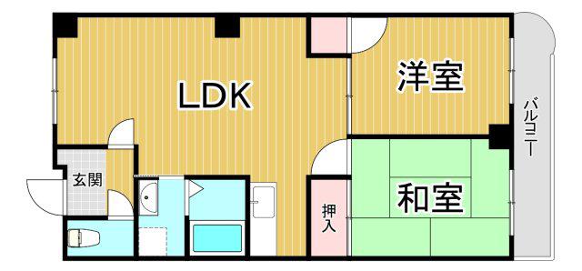 グレース園田(2LDK/2階)の間取り写真