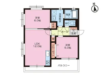 レアールマンションツユキ(2LDK/1階)の間取り写真