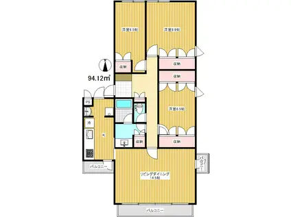 プレステージS&T(3LDK/2階)の間取り写真