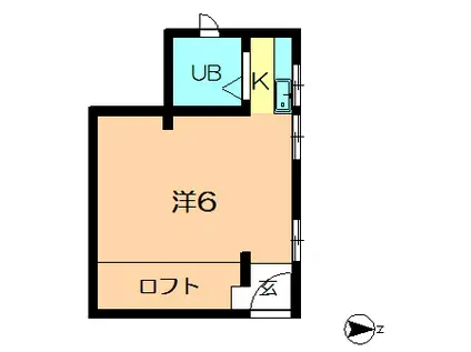 みるく学園前(ワンルーム/3階)の間取り写真