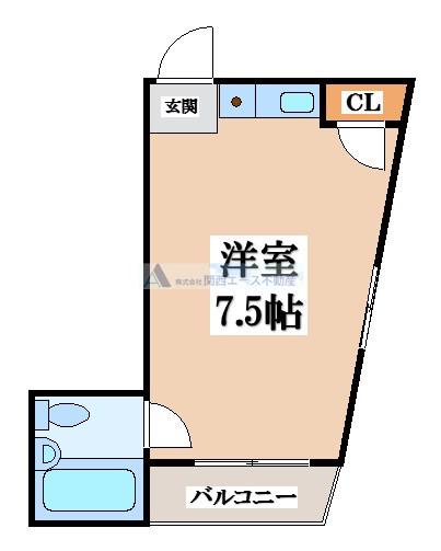 スターブライトマンション(ワンルーム/3階)の間取り写真