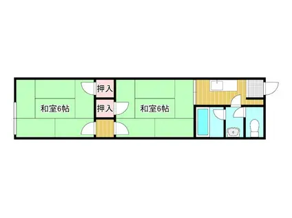 沖四 コーポMT(2K/2階)の間取り写真