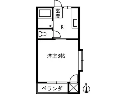 代栄ハイツNO.2(ワンルーム/2階)の間取り写真