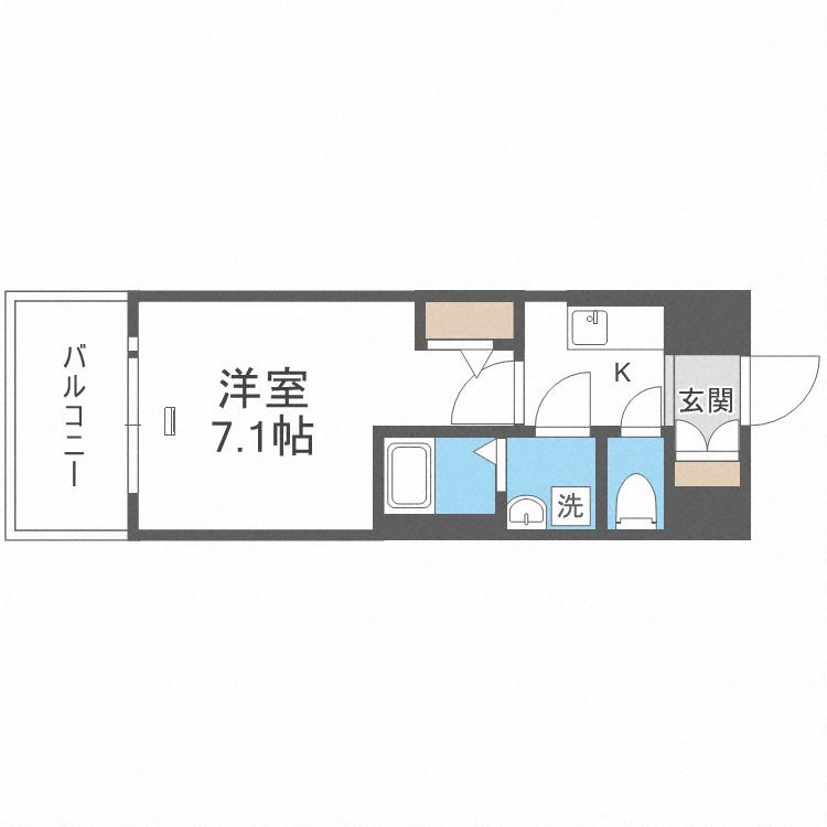 S-FORT大正リヴィエール(1K/9階)の間取り写真