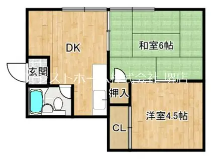 ルネ岩崎(2DK/2階)の間取り写真