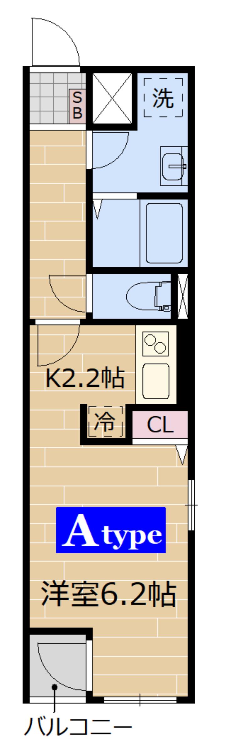 ベラカーサ綾瀬(1K/3階)の間取り写真