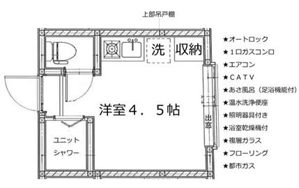 アーバンプレイス北新宿(ワンルーム/1階)の間取り写真