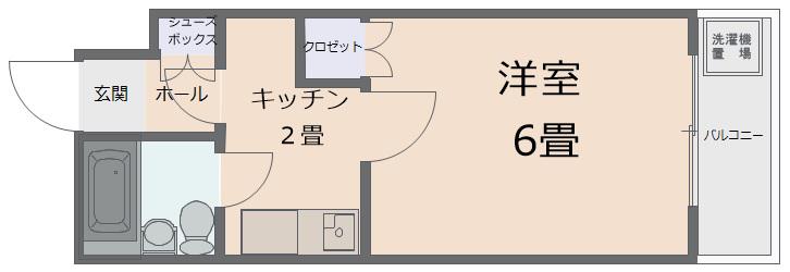 シティハウス弐番館(1K/1階)の間取り写真