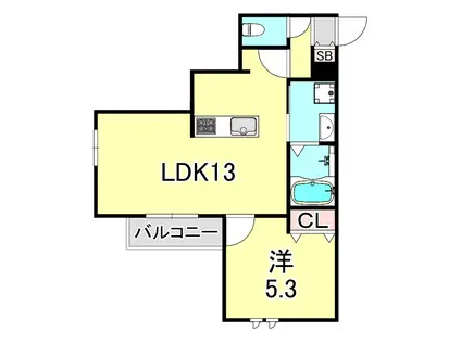 REJOICE西宮北口(1LDK/3階)の間取り写真