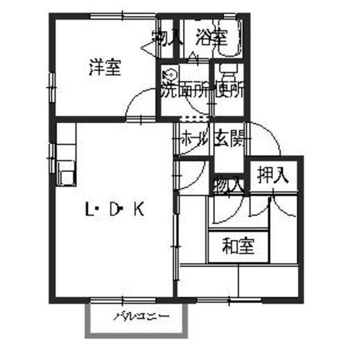 メゾンさくら B棟(2LDK/2階)の間取り写真