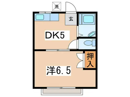 メゾン村松(1DK/2階)の間取り写真