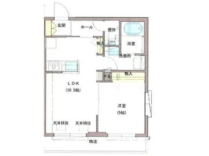 ディア・ヴィレッタ(1LDK/2階)の間取り写真
