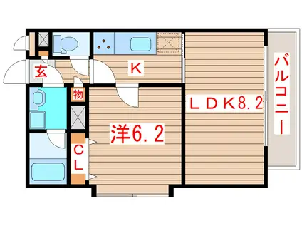 ソレアード小松島II(1LDK/3階)の間取り写真
