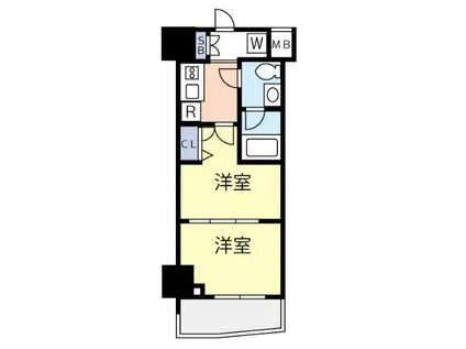 スパシエ蒲田グランドタワー(2K/8階)の間取り写真