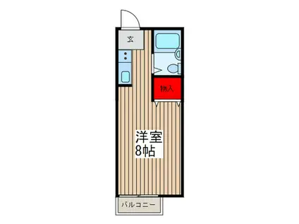 江戸川パナハイツ(ワンルーム/2階)の間取り写真