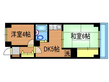 武蔵野パークマンション(2DK/3階)の間取り写真
