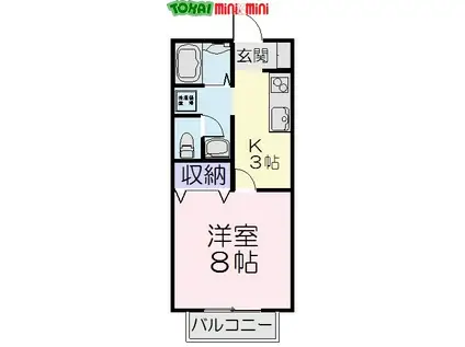 サン・FRIENDS大黒田(1K/2階)の間取り写真