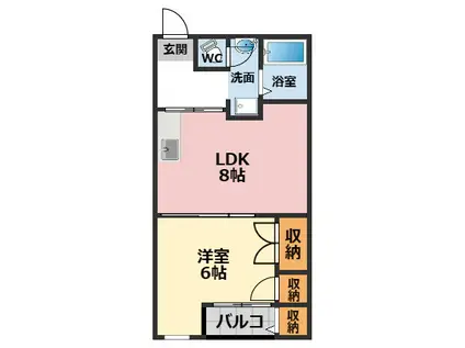 光南荘マンション(1LDK/3階)の間取り写真