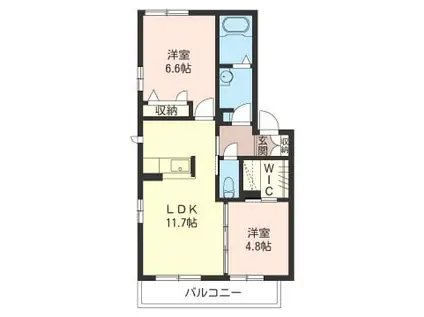 メゾン アジュ(2LDK/2階)の間取り写真