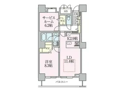 ロイヤルパークスタワー南千住(1SLDK/31階)の間取り写真