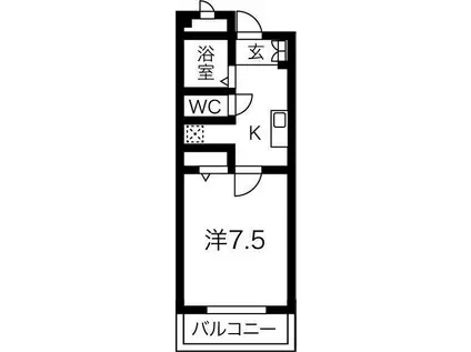 ラフィーネ筒井(1K/1階)の間取り写真