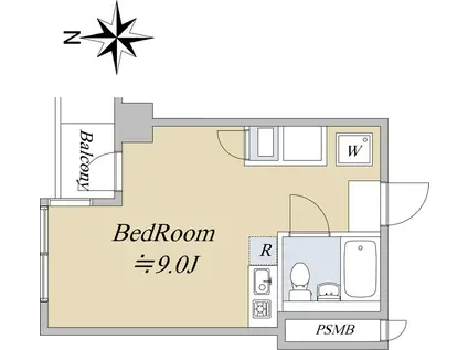 ロジマン西麻布(ワンルーム/5階)の間取り写真