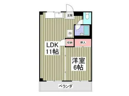 ラビットハウス松葉(1LDK/1階)の間取り写真