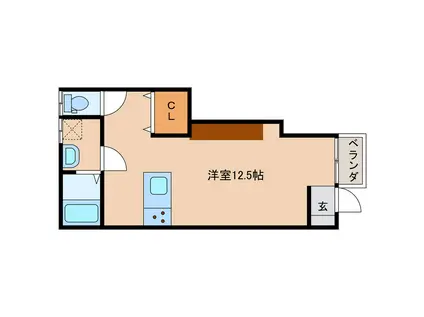 NA TREE. HY A棟(ワンルーム/1階)の間取り写真