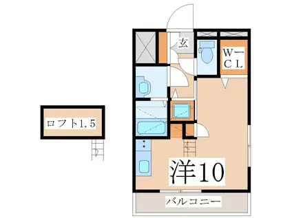 カナン中央町B館 (ワンルーム/7階)の間取り写真