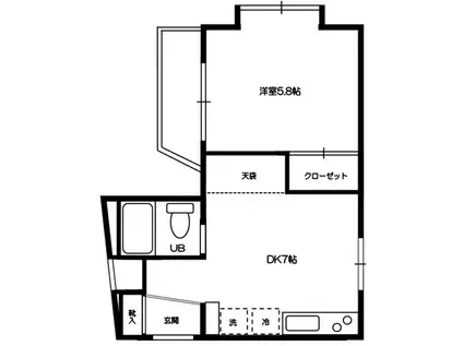 サクラマンション(1DK/3階)の間取り写真