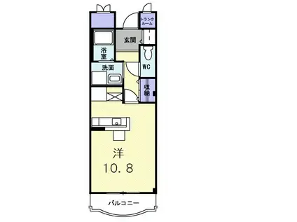 ファインロイテII(ワンルーム/1階)の間取り写真