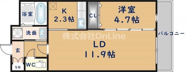 メゾンラフィネ(1LDK/1階)の間取り写真