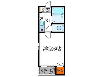 コーポ牧(1K/2階)の間取り写真