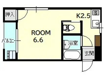 三和ハイツ(1K/2階)の間取り写真