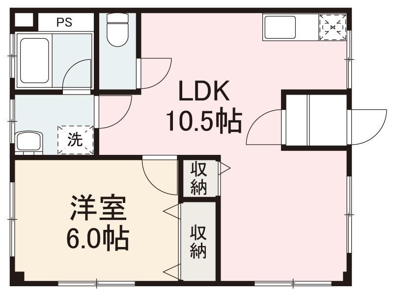 RETRO PLUS 宮脇町(1LDK/3階)の間取り写真